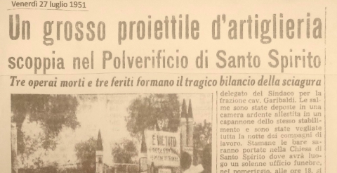 Quando nel 1951 esplose un grosso ordigno a Santo Spirito: � la storia della polveriera "Ioio"